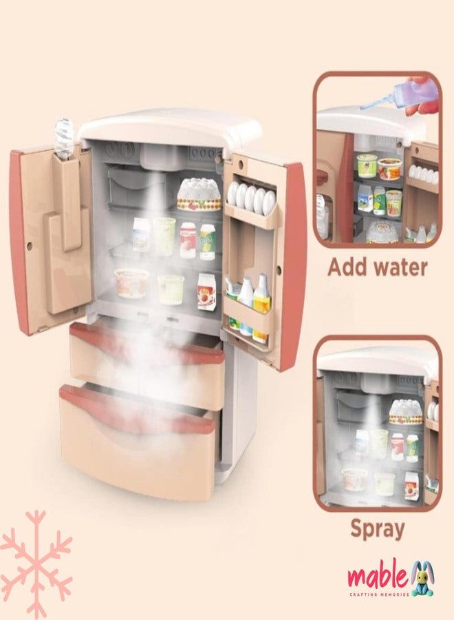 MABLE Mini Fridge Toy for Kids with Lights, Music & Ice Dispenser | Pretend Kitchen Appliance for Boys & Girls | Role Play Toy for 3+ Year Olds - Image 2